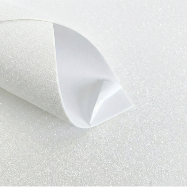 Фоамиран глиттерный НА КЛЕЮ №01 Белый