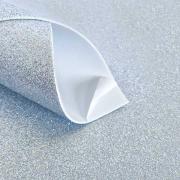 Фоамиран глиттерный НА КЛЕЮ №02 Серебро