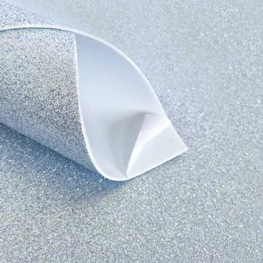 Фоамиран глиттерный НА КЛЕЮ №02 Серебро