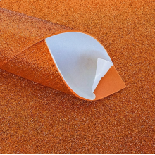 Фоамиран глиттерный НА КЛЕЮ №07 Оранжевый Фоамиран глиттерный НА КЛЕЮ №07 Оранжевый