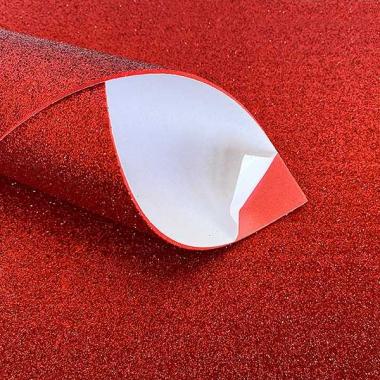 Фоамиран глиттерный НА КЛЕЮ №08 Красный