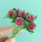 Ягоды КРУГЛЫЕ красный 1.5см (6шт)