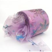 Фатин Снежинки градиент 6см, сиреневый