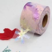 Фатин Снежинки градиент 6см, персиковый