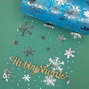 Фатин Снежинки 15см, голубой