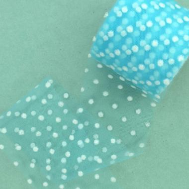 Фатин Горошек 5.5см, бирюзовый