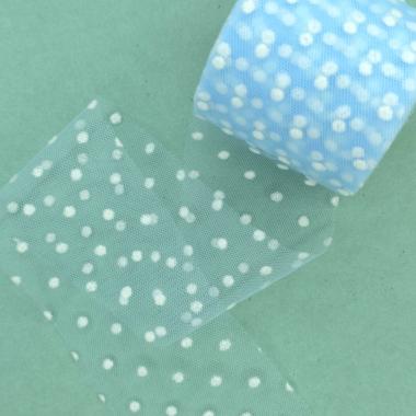 Фатин Горошек 5.5см, голубой