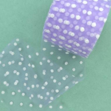 Фатин Горошек 5.5см, сиреневый