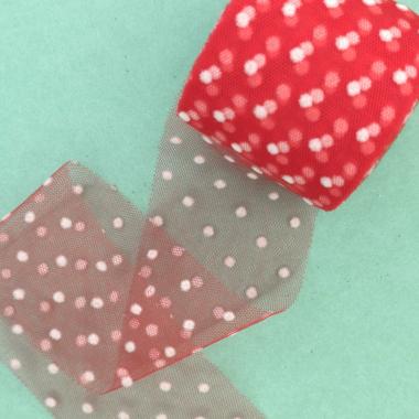 Фатин Горошек 5.5см, красный