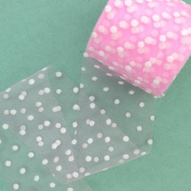 Фатин Горошек 5.5см, светло-розовый