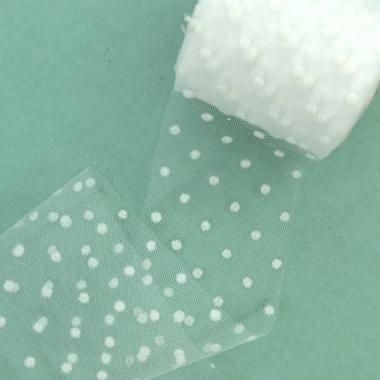 Фатин Горошек 5.5см, белый