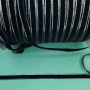 Лента бархатная 1см №18 Чёрный с серебром