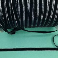 Лента бархатная 1см №18 Чёрный с серебром