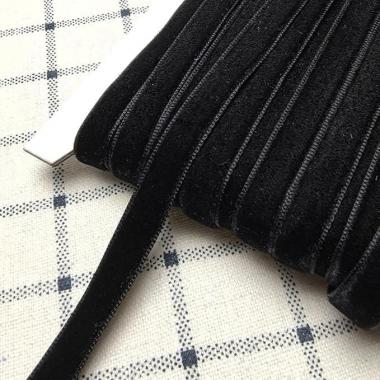 Лента бархатная 1см Чёрный