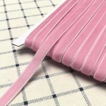 Лента бархатная 1см Светло-розовый