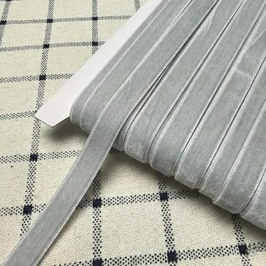 Лента бархатная 1см Серый