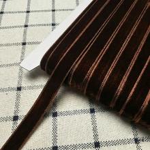 Лента бархатная 1см Коричневый