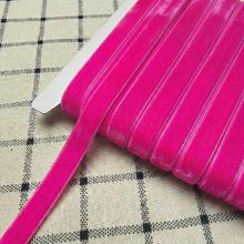 Лента бархатная 1см Ярко-розовый