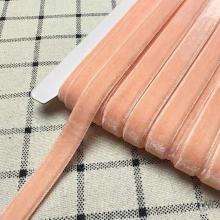 Лента бархатная 1см Персиковый