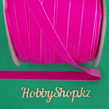 Лента бархатная 2см Ярко-розовый