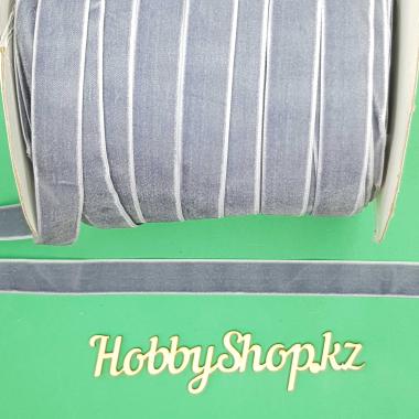 Лента бархатная 2см Серый