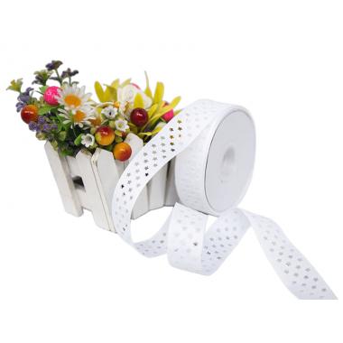 Лента перфорация 2.5см Звезды, белый