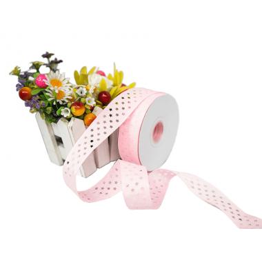 Лента перфорация 2.5см Звезды, светло-розовый