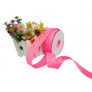 Лента перфорация 2.5см Звезды, розовый