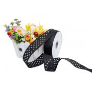 Лента перфорация 2.5см Звезды, чёрный