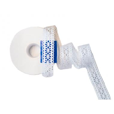 Лента перфорация 2см Ромашка, белый