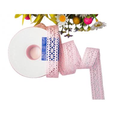 Лента перфорация 2см Ромашка, светло-розовый