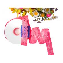 Лента перфорация 2см Ромашка, розовый