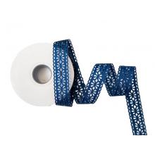 Лента перфорация 2см Ромашка, тёмно-синий