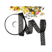 Лента перфорация 2см Ромашка, чёрный