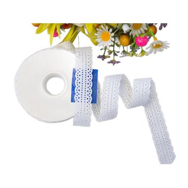 Лента перфорация 2см Горошек, белый