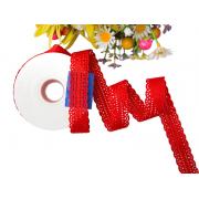 Лента перфорация 2см Горошек, красный