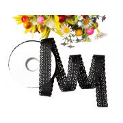 Лента перфорация 2см Горошек, чёрный