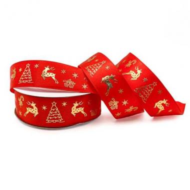 Лента атласная Новый год №01, 2.5см