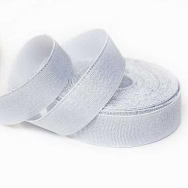 Лента репсовая ЛЮРЕКС 2.5см Серебро