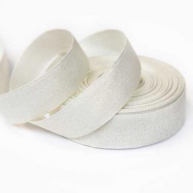 Лента репсовая ЛЮРЕКС 2.5см Молочный