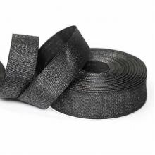 Лента репсовая ЛЮРЕКС 2.5см Чёрный