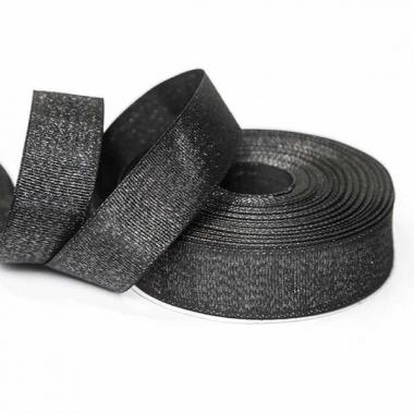 Лента репсовая ЛЮРЕКС 2.5см Чёрный
