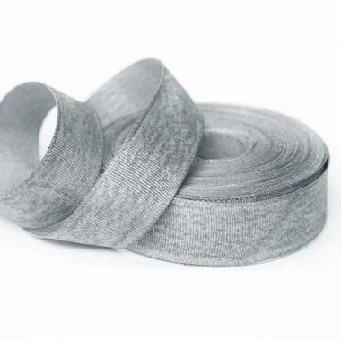 Лента репсовая ЛЮРЕКС 2.5см Серый