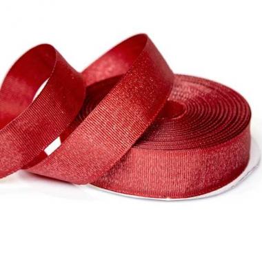 Лента репсовая ЛЮРЕКС 2.5см Красный