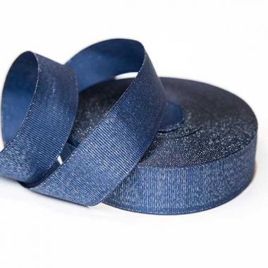 Лента репсовая ЛЮРЕКС 2.5см Синий