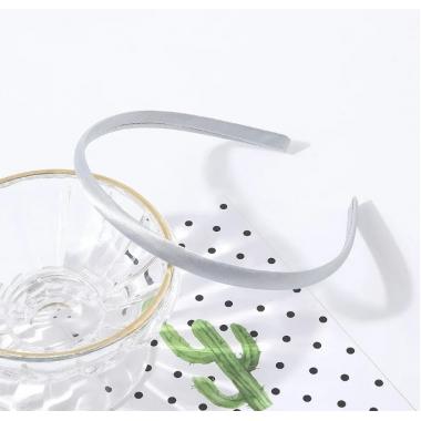 Ободок атлас 1см, №01 Серебро