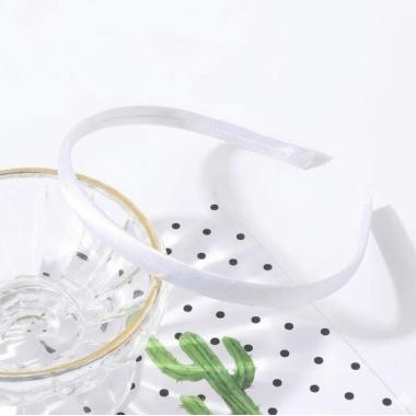 Ободок атлас 1см, №02 Белый