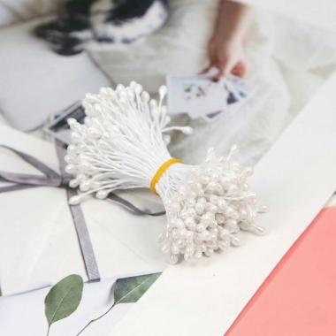 Тычинки Капля 3мм №01 Белый (50шт)