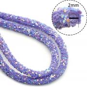 Шнур силиконовый с БЛЕСКОМ 6мм Сиреневый