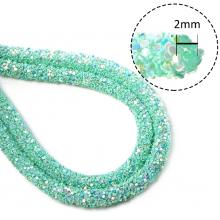 Шнур силиконовый с БЛЕСКОМ 6мм Мятный